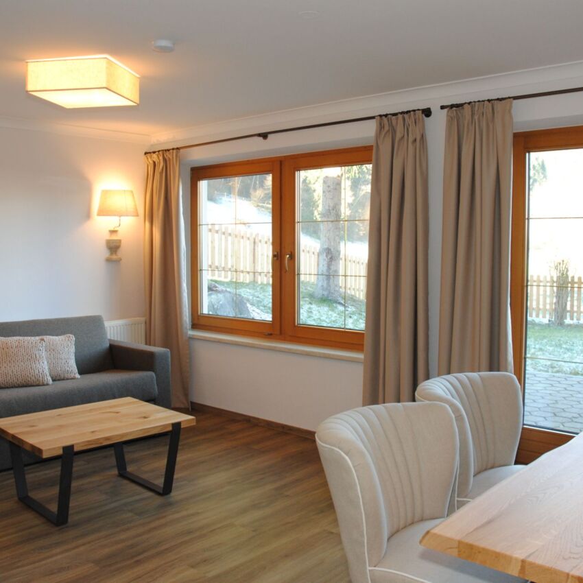 Wonbereich im Apartment Horberg im Schrofenblick Alpen Resort